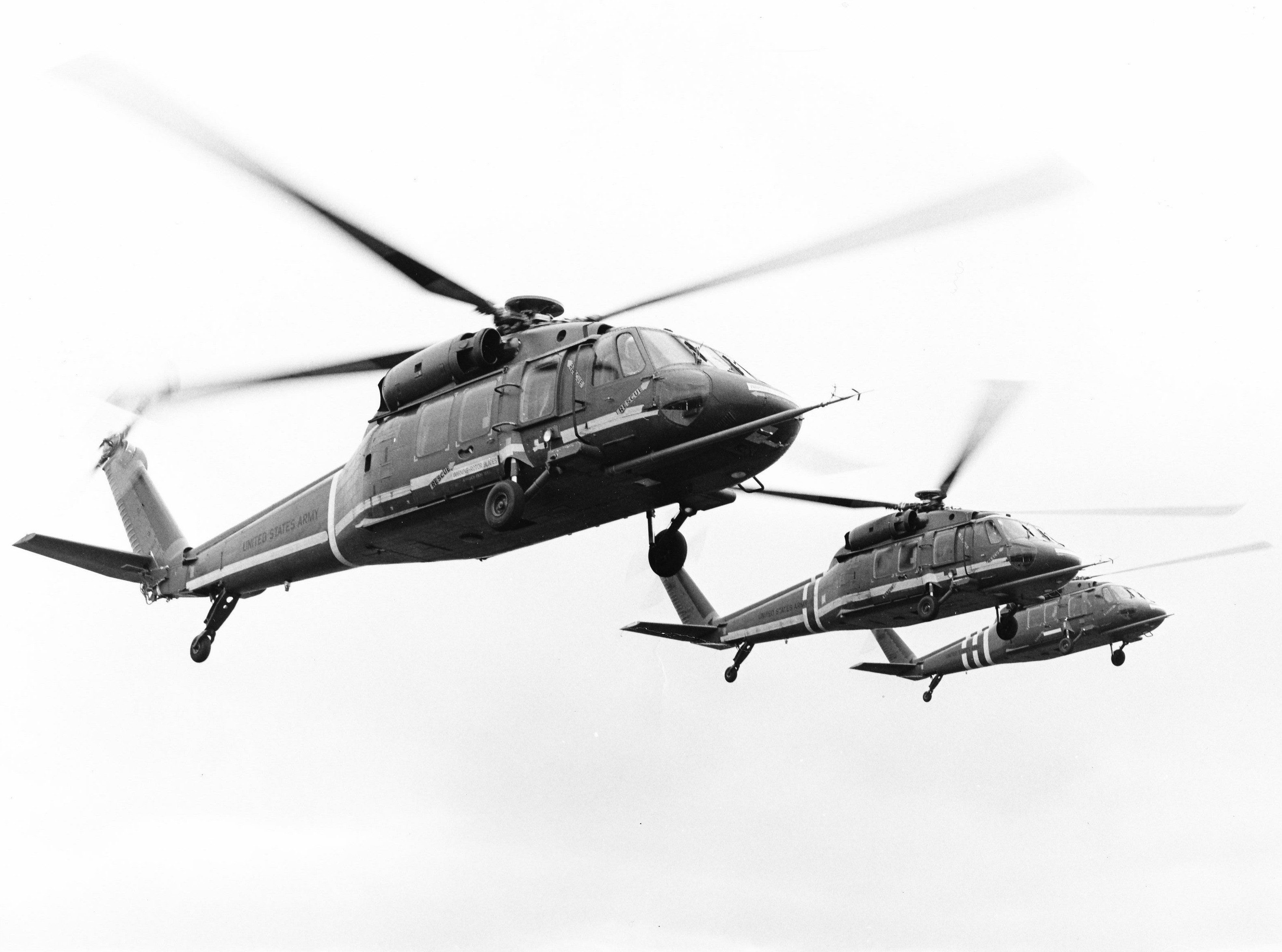 Sikorsky YUH-60A Flight of Three